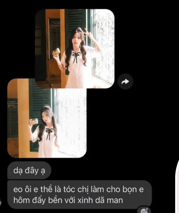 Tin nhắn khách gửi AMI: tóc chị làm cho bọn em hôm đấy bền với xinh dã man